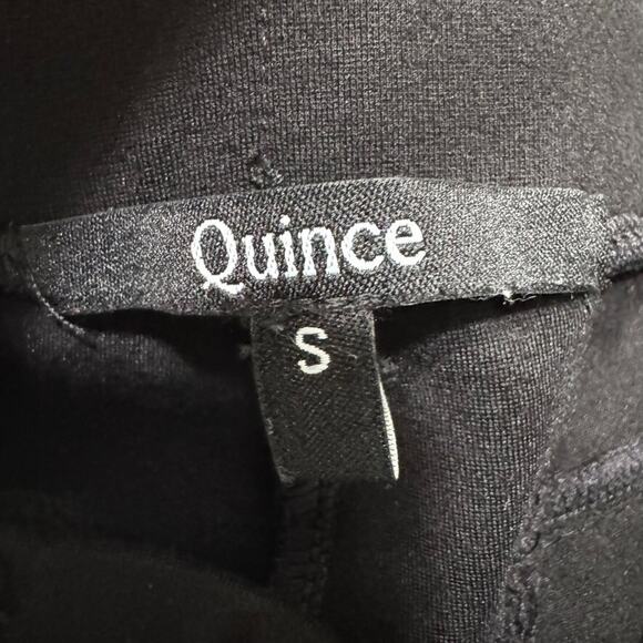 Quince Pants Womens S Black Ponte Stretch Pull On Mid Rise Straight Leg Casual - Picture 2 of 13